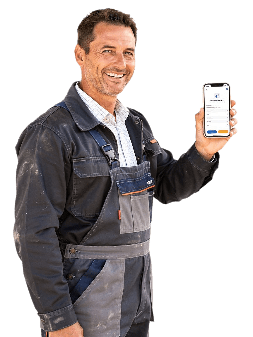 Handwerker mit Werkmind-App