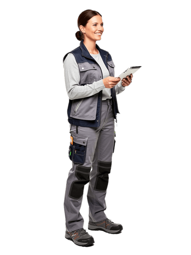 Handwerkerin mit der Werkmind-App
